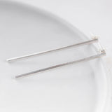 Long silver line earrings