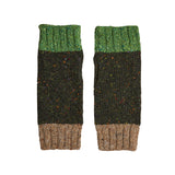 Donegal wool wrist warmers (dark speckled green)