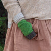 Donegal wool wrist warmers (green)