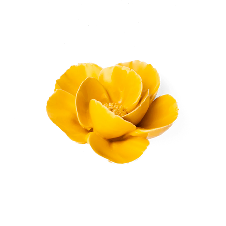 Burnt yellow poppy ceramic flower