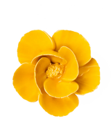 Burnt yellow poppy ceramic flower