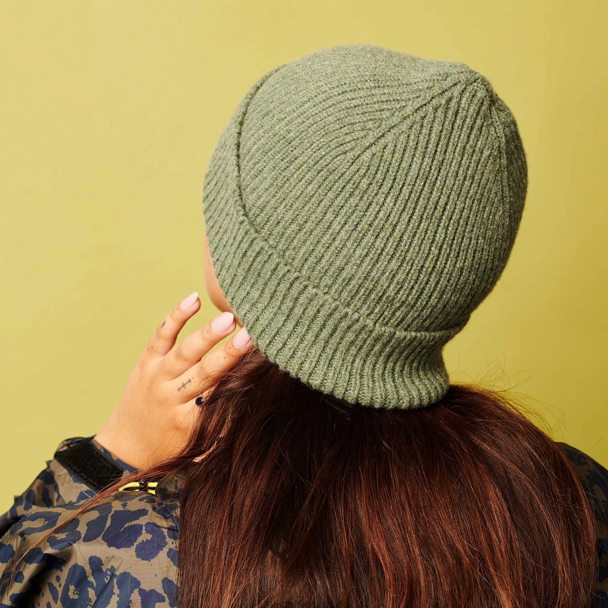 Unisex lambswool beanie (soft green)
