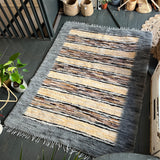 Woven sheepskin rug