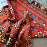 Fringed vintage rug