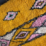 Yellow Beni Ourain wool rug