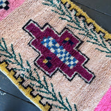 Pink Beni Ourain wool runner