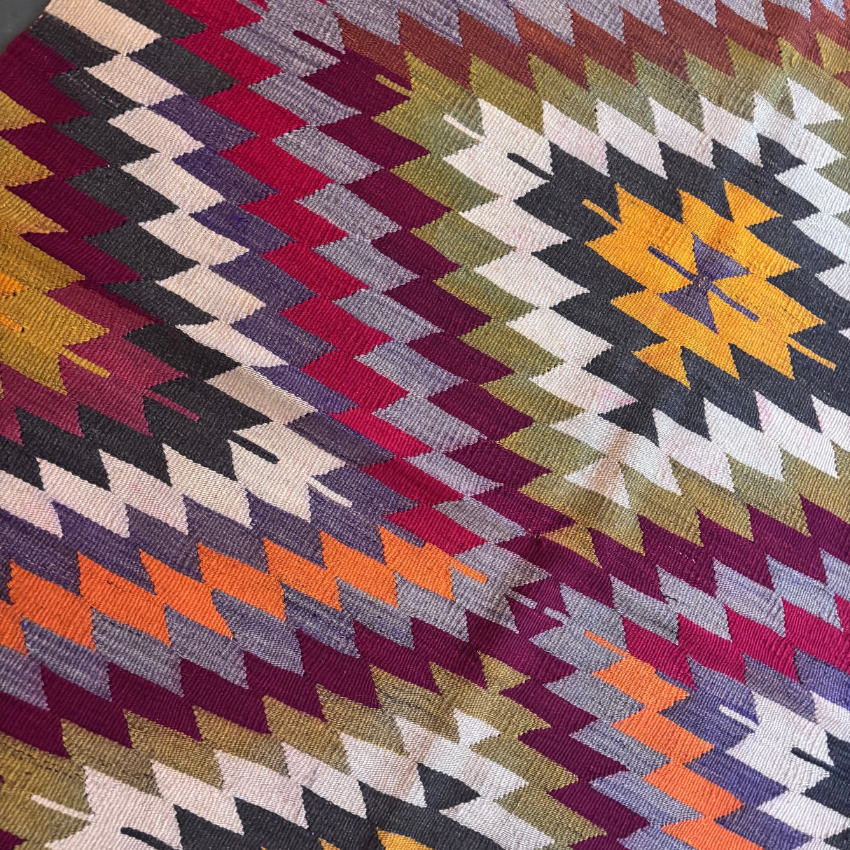 Diamond pattern Turkish kilim