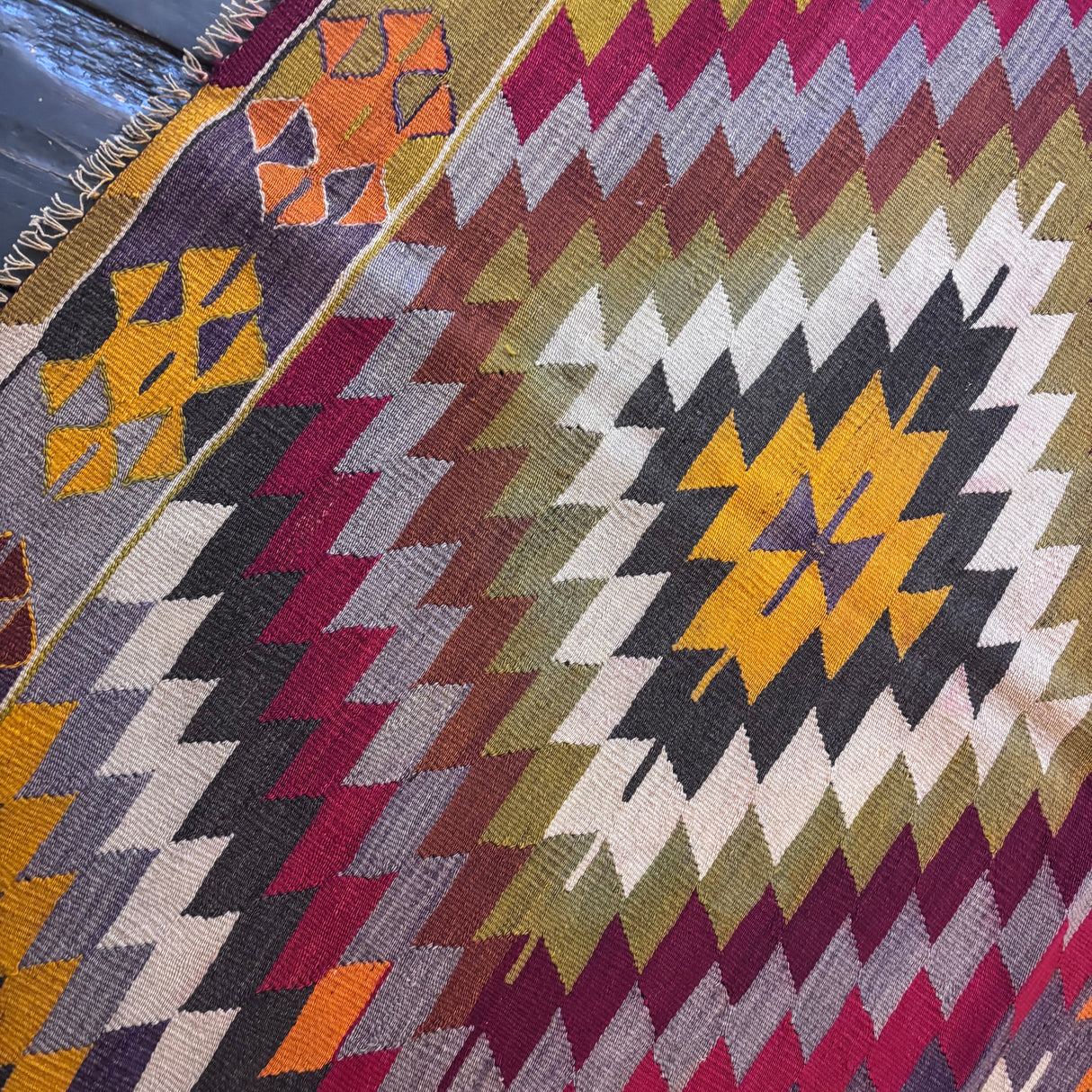 Diamond pattern Turkish kilim