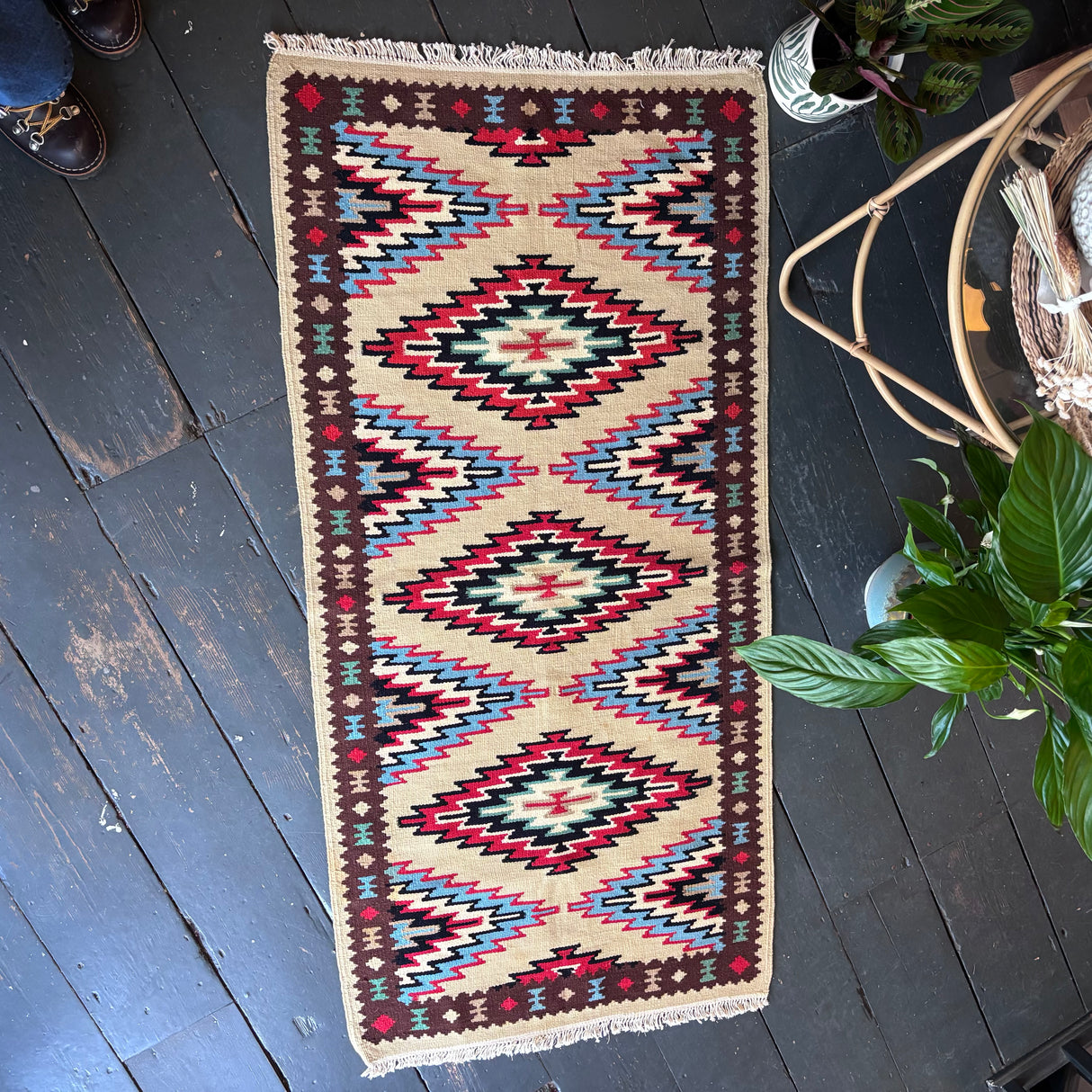 Bright geometric kilim
