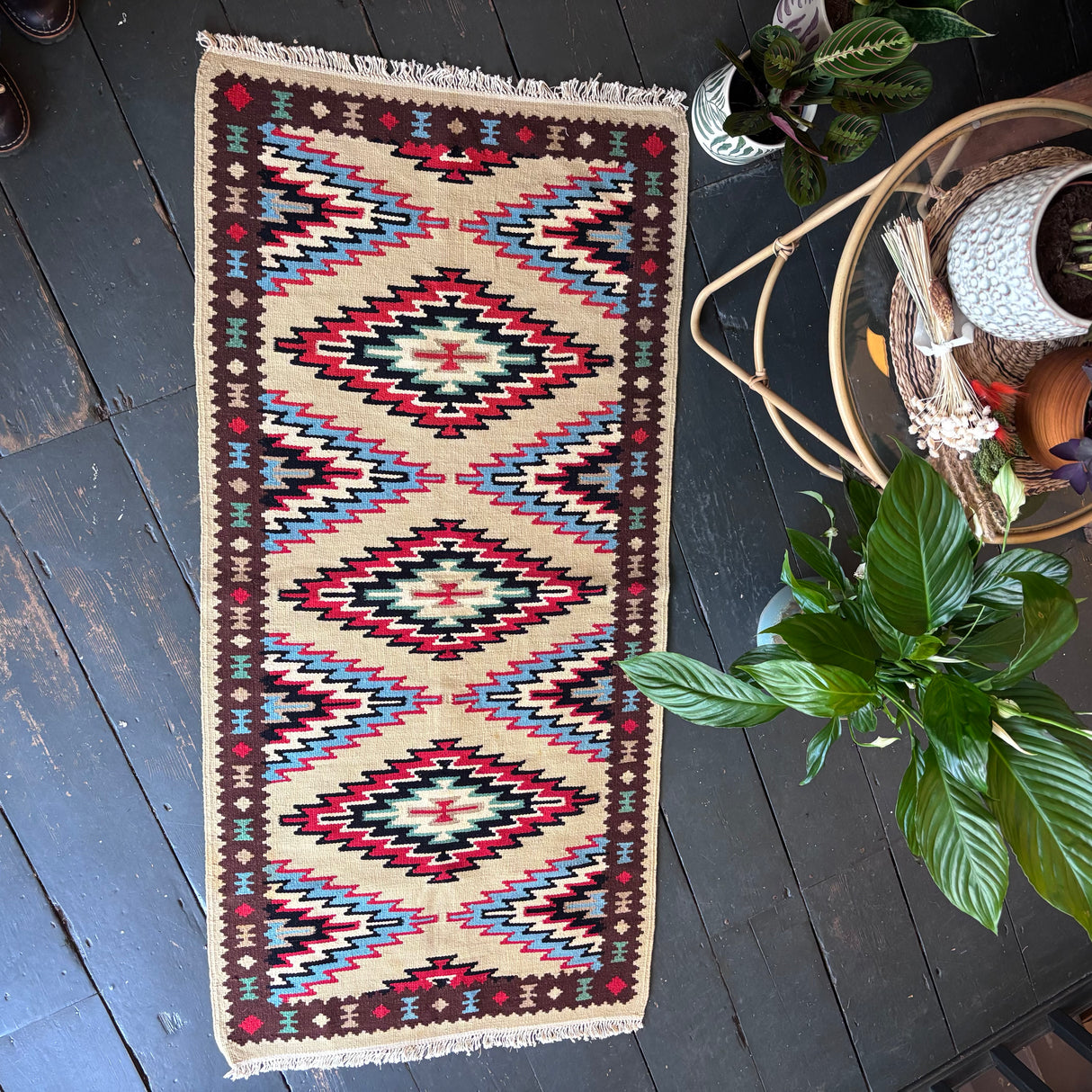 Bright geometric kilim