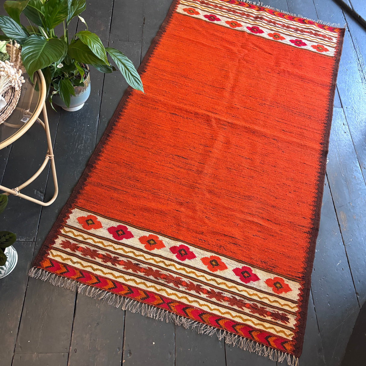 Scandi burnt orange rug