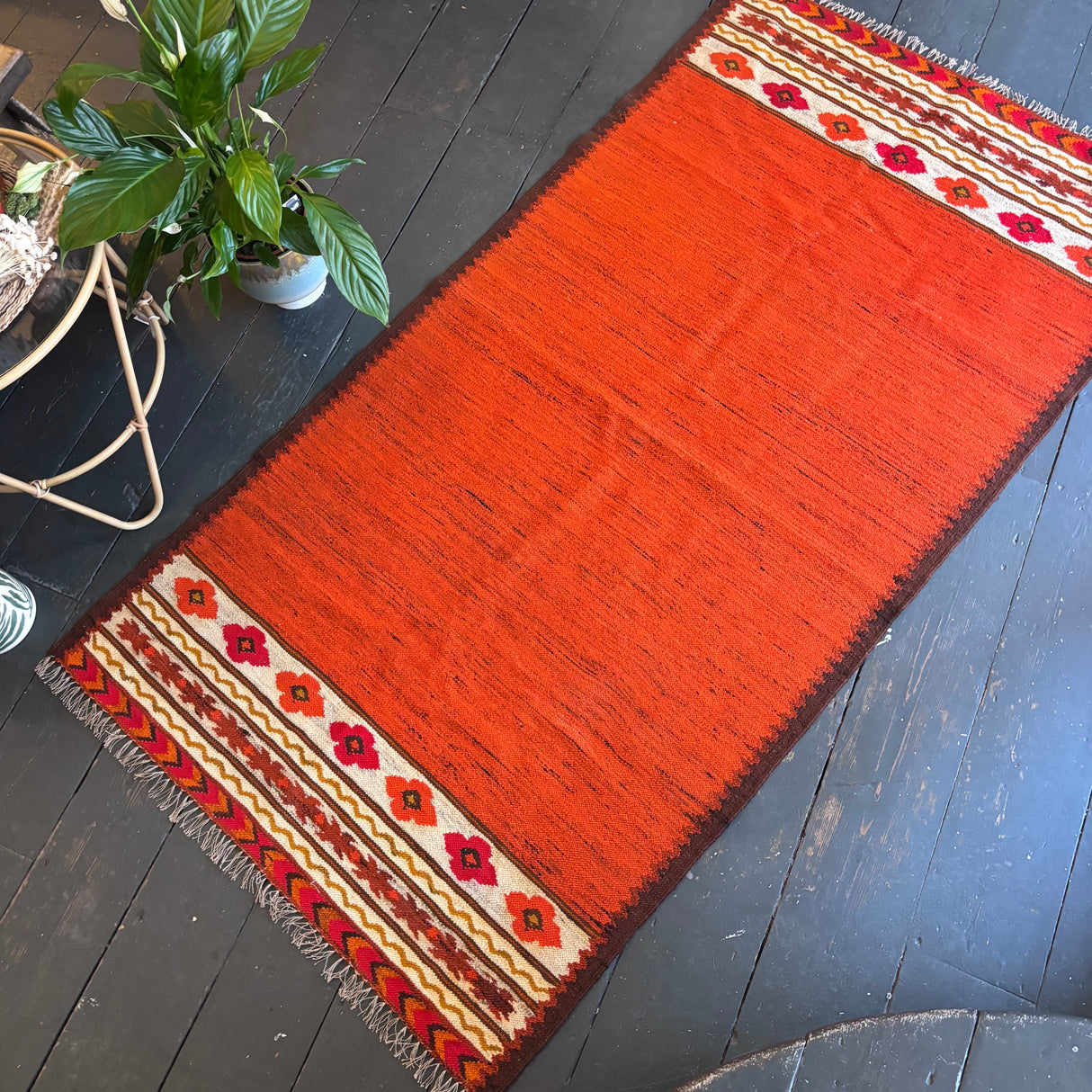 Scandi burnt orange rug
