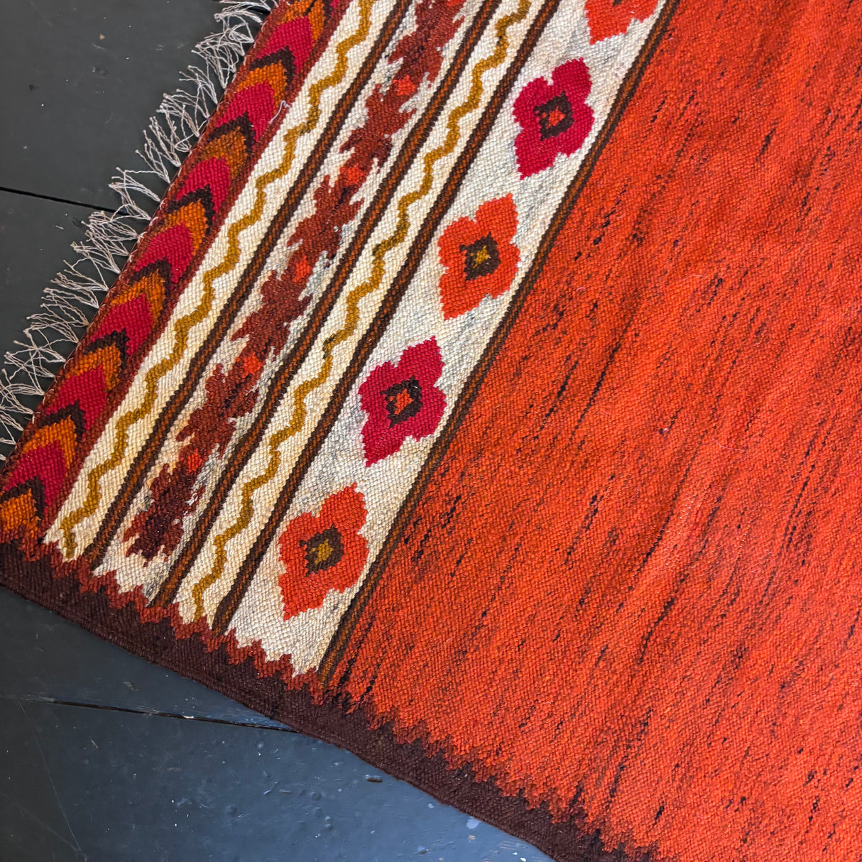 Scandi burnt orange rug