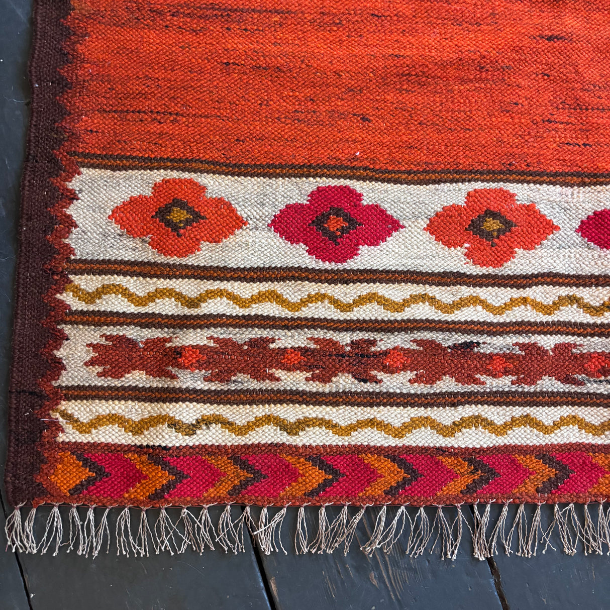 Scandi burnt orange rug