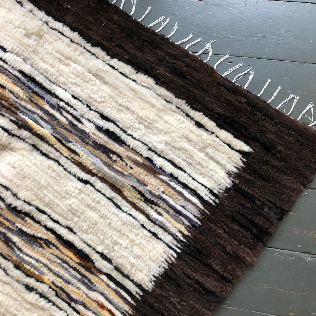 Woven sheepskin rug