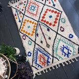 Patterned Beni Ourain wool rug