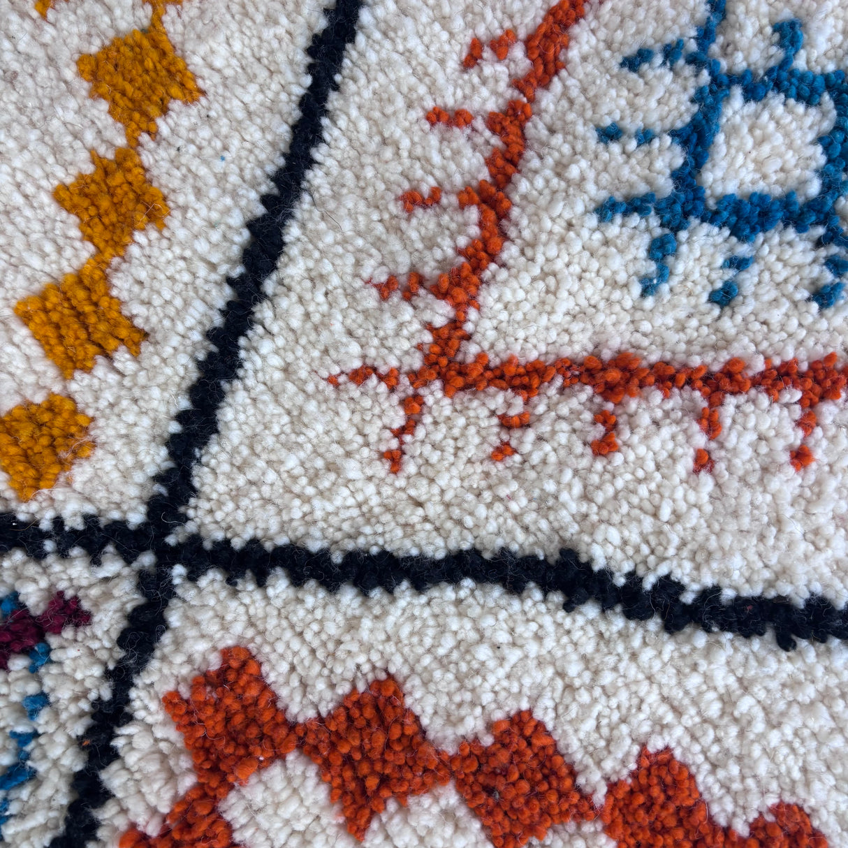 Patterned Beni Ourain wool rug