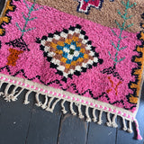 Pink Beni Ourain wool rug