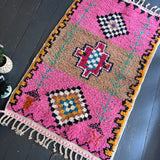 Pink Beni Ourain wool rug