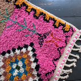 Pink Beni Ourain wool rug