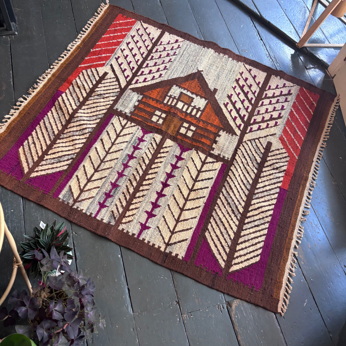 House in the woods rug