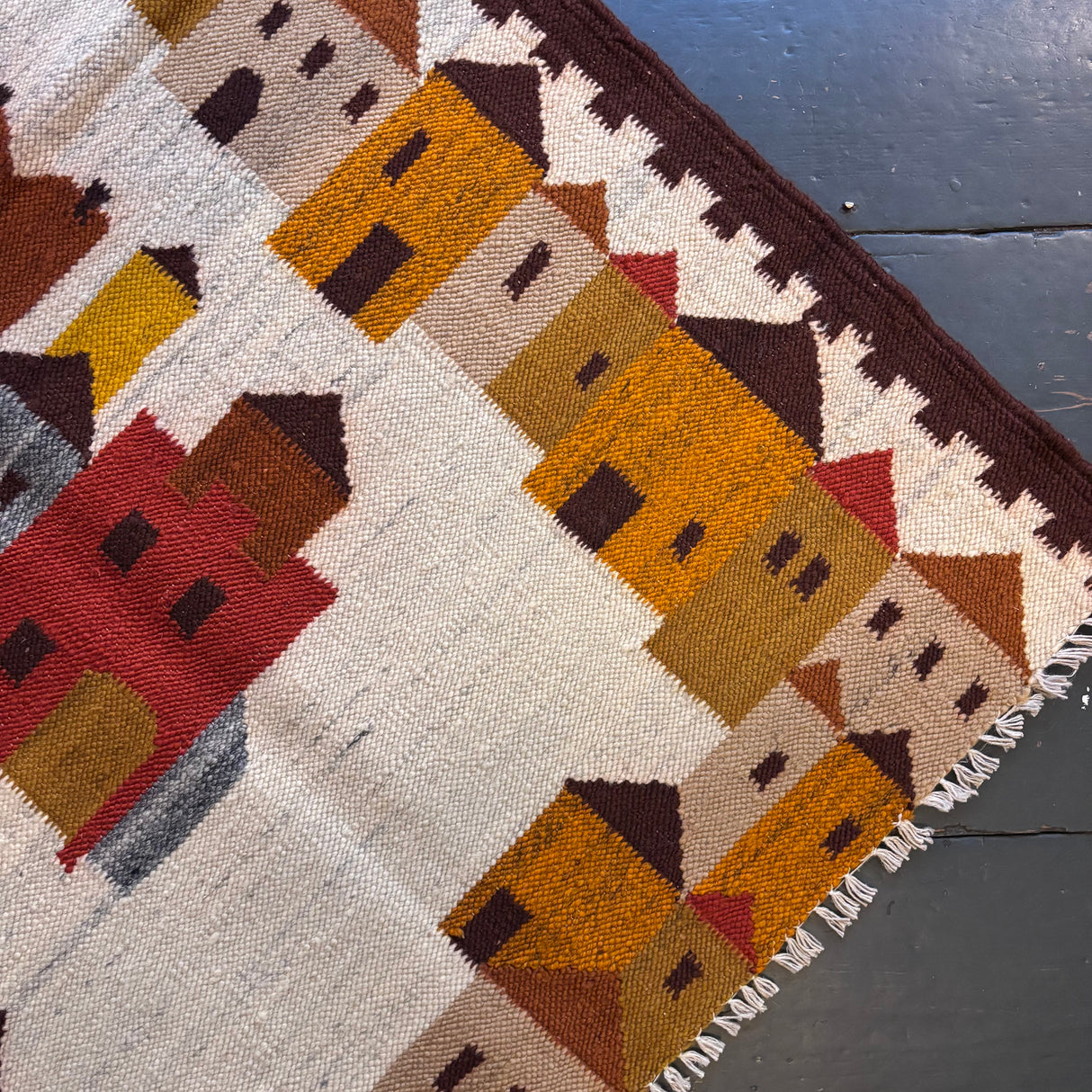 Village scene rug