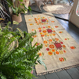 Scandinavian floral runner rug