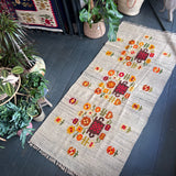 Scandinavian floral runner rug