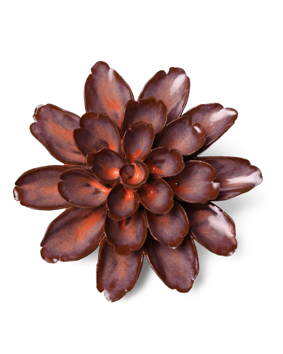Peach Mocha Cornflower ceramic flower