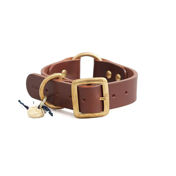 Leather dog collar (brown)