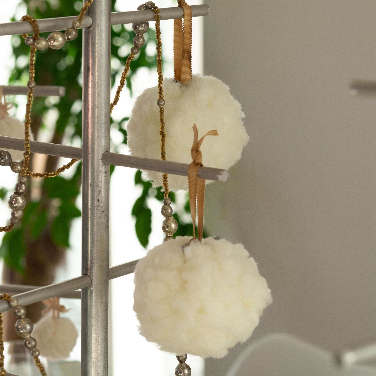 Merino wool snowball decoration