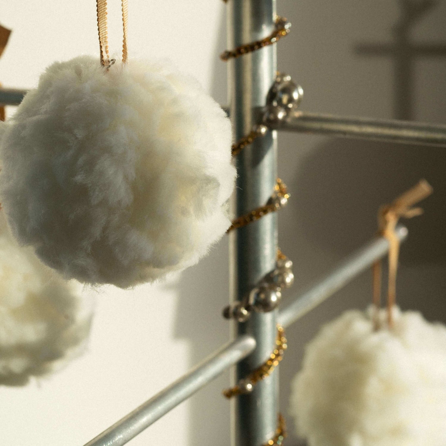 Merino wool snowball decoration