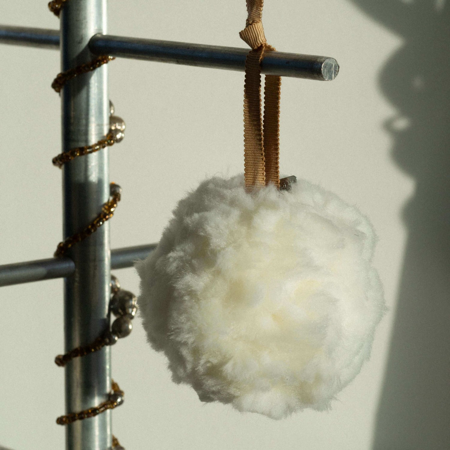 Merino wool snowball decoration