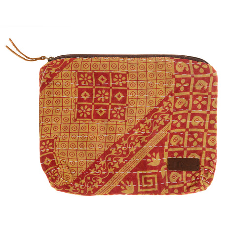 Upcycled sari kantha pouch (Large)