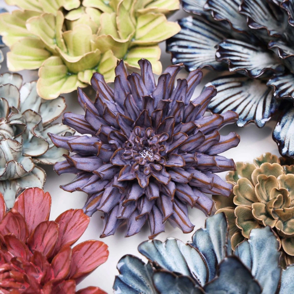 Lilac Spider Mum ceramic flower