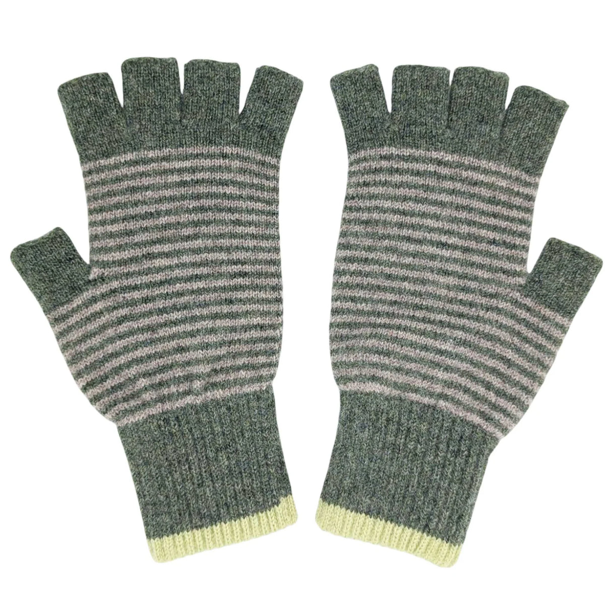 Lambswool fingerless gloves (soft green)