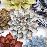 Chocolate mint Hibiscus ceramic flower