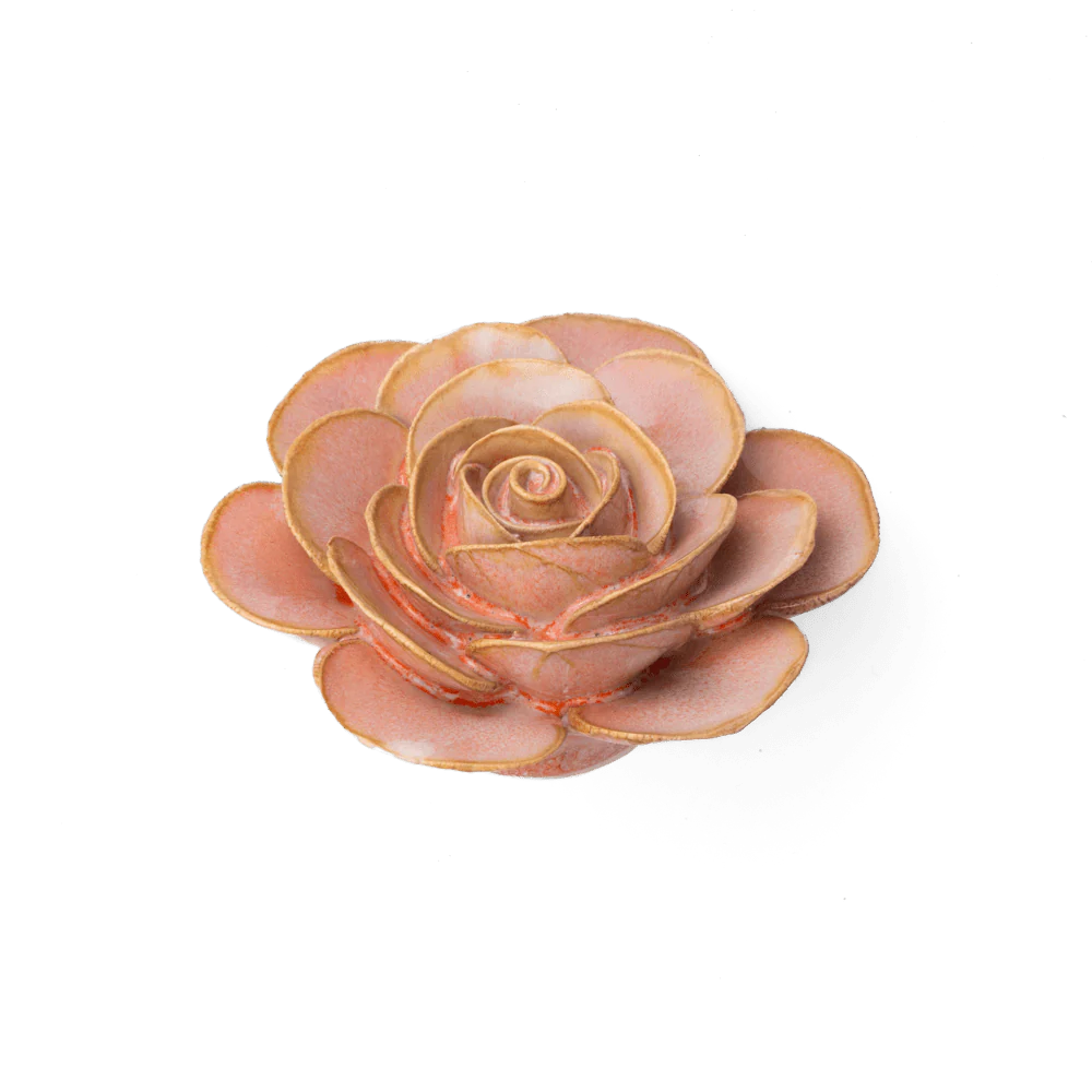 Peach Pink Ranunculus ceramic flower