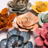Peach Pink Ranunculus ceramic flower