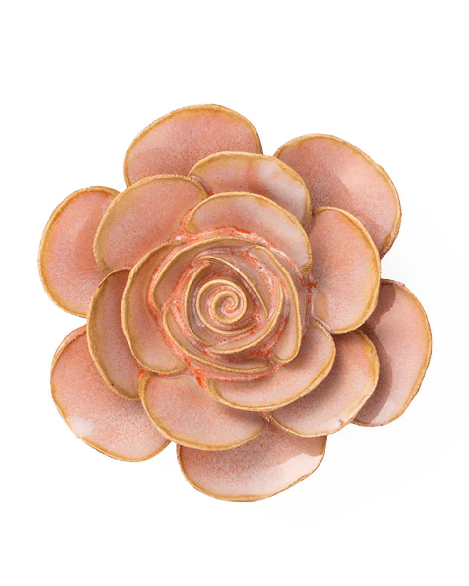 Peach Pink Ranunculus ceramic flower