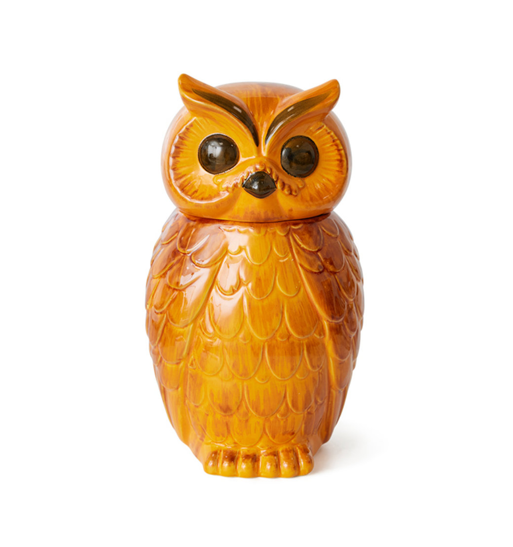 Ceramic owl jar (light brown)