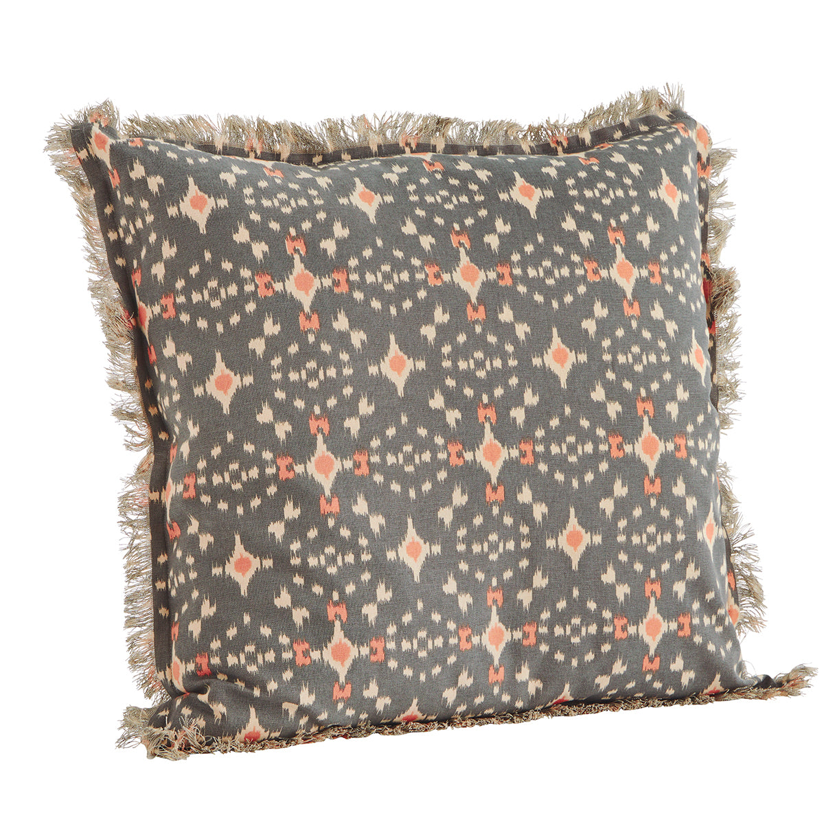 Printed fringe cushion