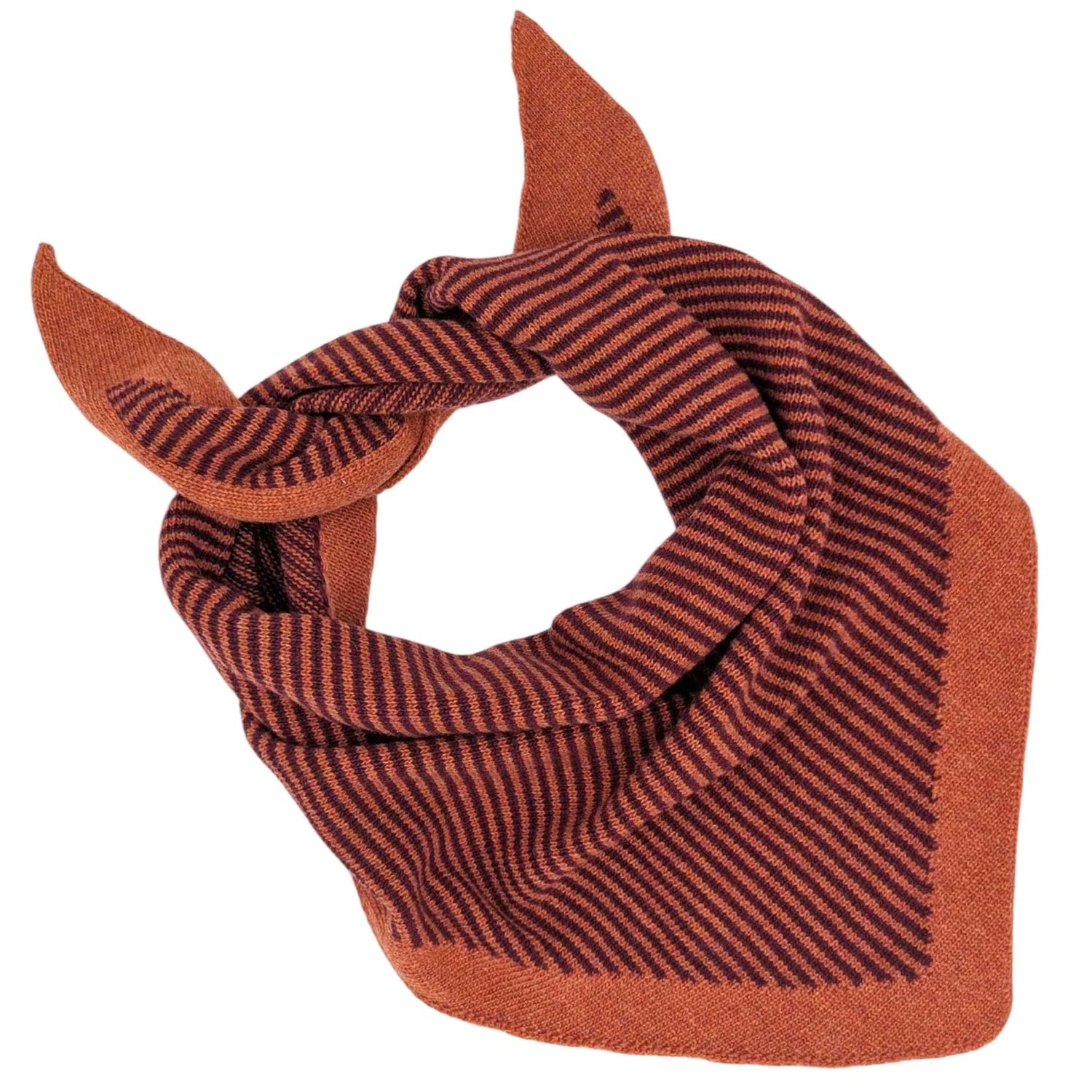 Lambswool Triangle Scarf (rust & plum)