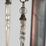 Mouth blown twisted glass icicle