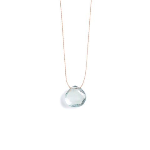 Aquamarine fine cord necklace