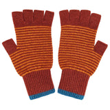 Lambswool fingerless gloves (rust)