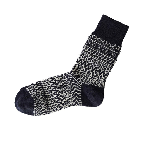 Jacquard wool socks (Berlin blue)