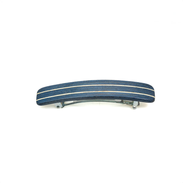 Slender wood hair clip (blue)