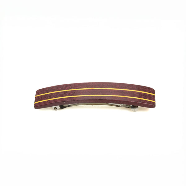 Slender wood hair clip (burgundy)