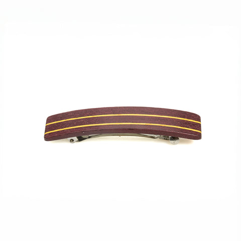 Slender wood hair clip (burgundy)